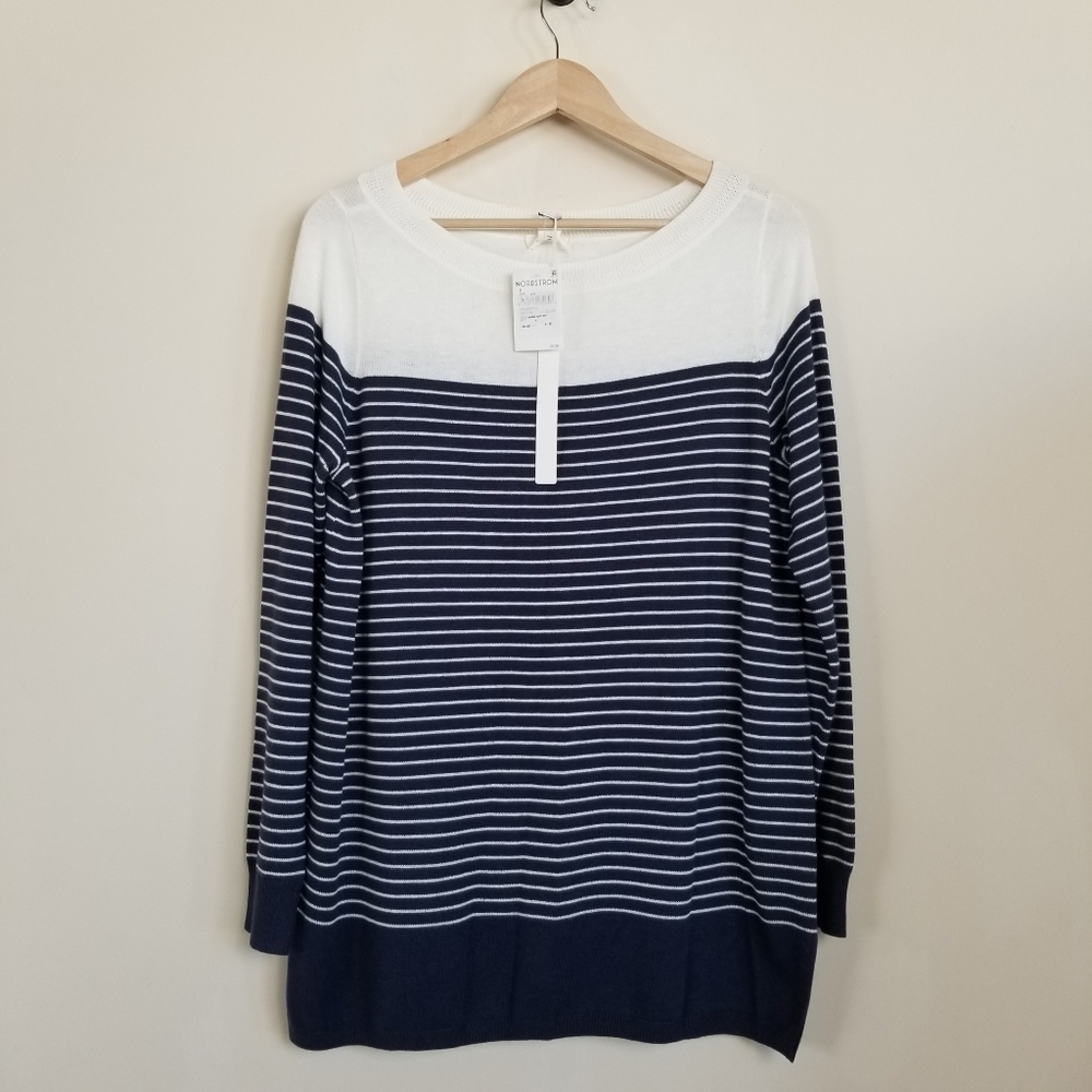 Carlson Wool Blend Striped Lightweight Sweater Small Bust 40" NWT